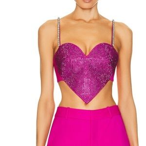 Area Crystal Trim Heart Top